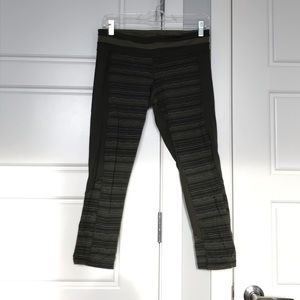 Lululemon olive stripe capris